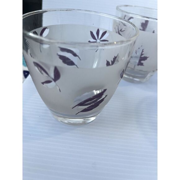 Vintage Libbey Silver Leaf Frosted Glasses - Set of 6 - Picture 2 of 9